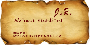 Jánosi Richárd névjegykártya